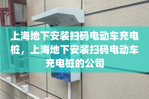 上海地下安装扫码电动车充电桩，上海地下安装扫码电动车充电桩的公司